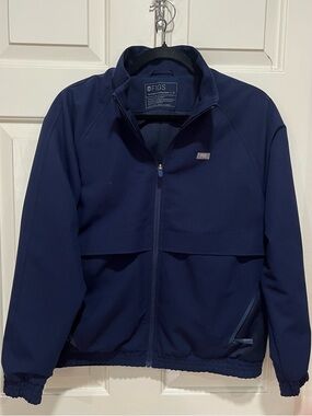 Figs Women's Navy Full-Zip Lightweight Jacket